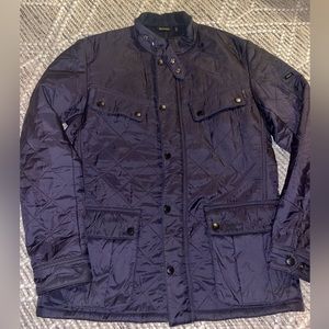 Barbour International - Mens Navy Ariel Polarquilt Jacket. Navy Blue. Size L